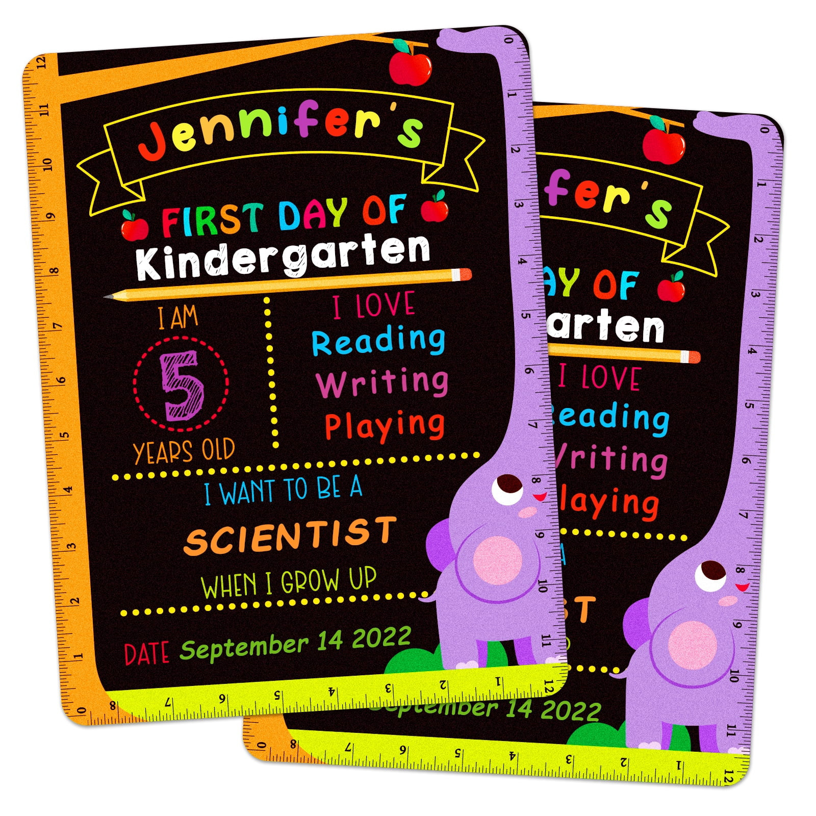 WaaHome First Day and Last Day of School Chalkboard Signs 9"x12" Double Sided lst Day of School C... | Walmart (US)