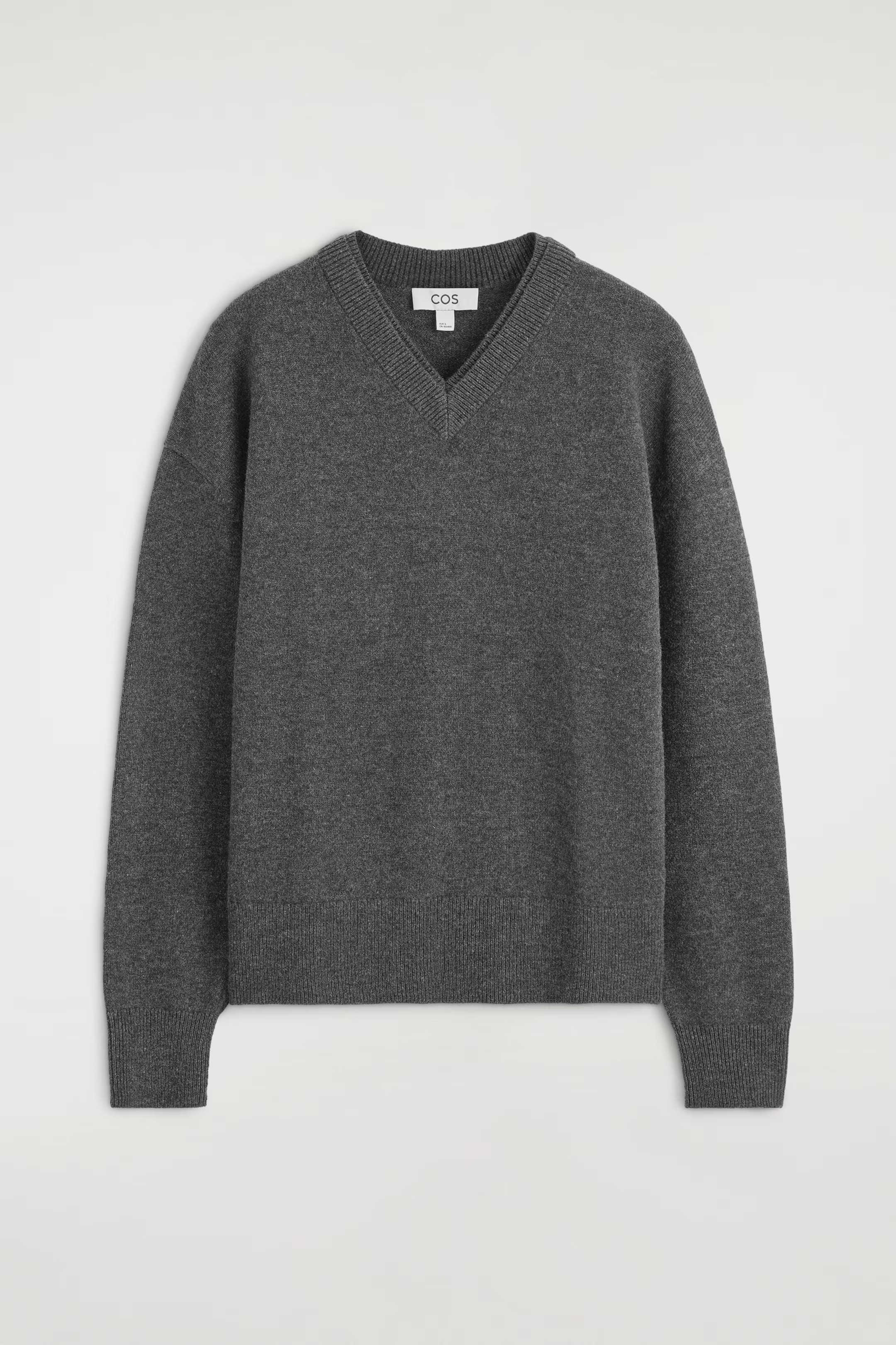 MERINO WOOL LAYERED V-NECK JUMPER - GREY M\u00c9LANGE | COS GB | COS UK