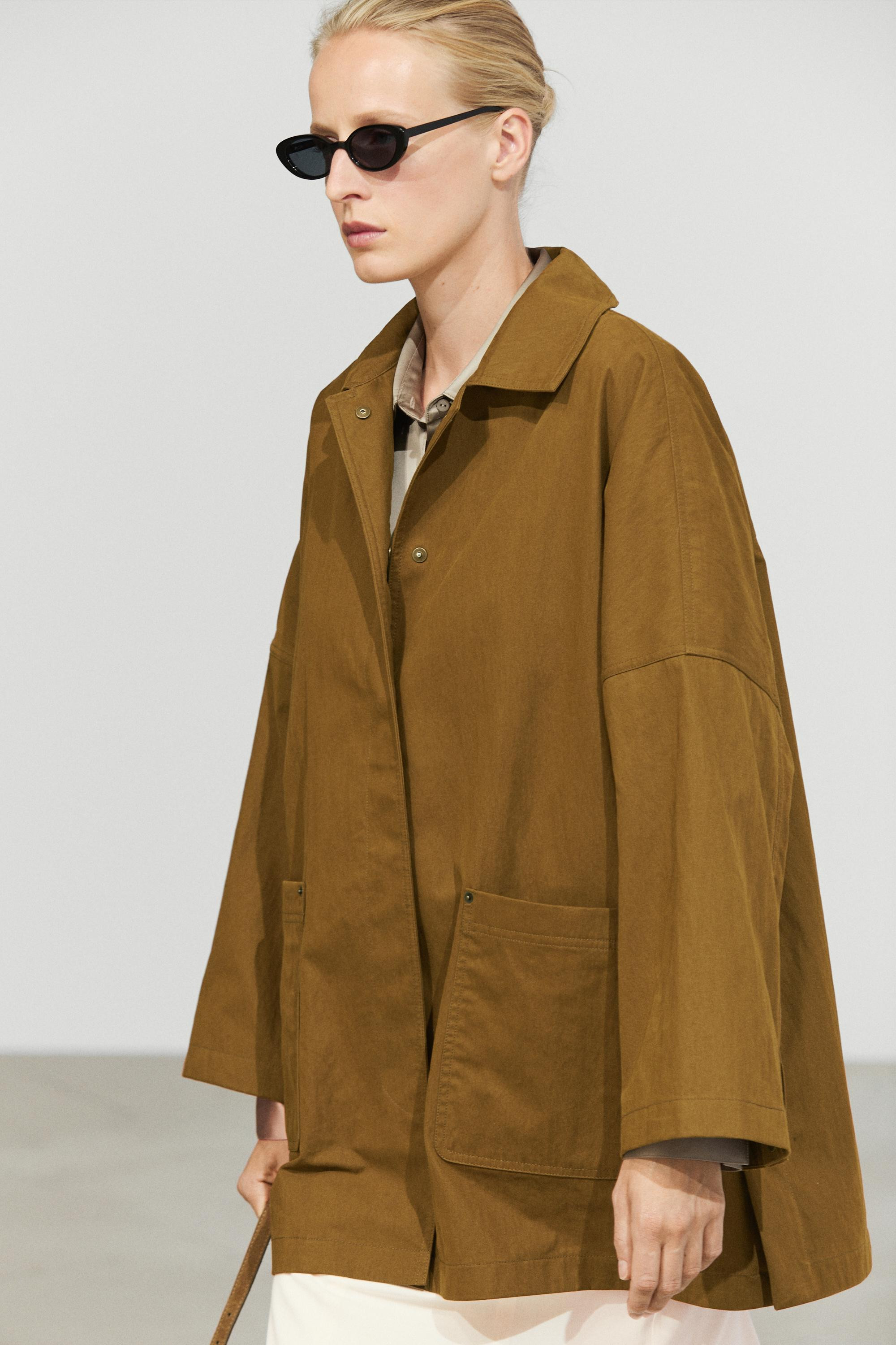 Button-tab cape jacket | Massimo Dutti UK