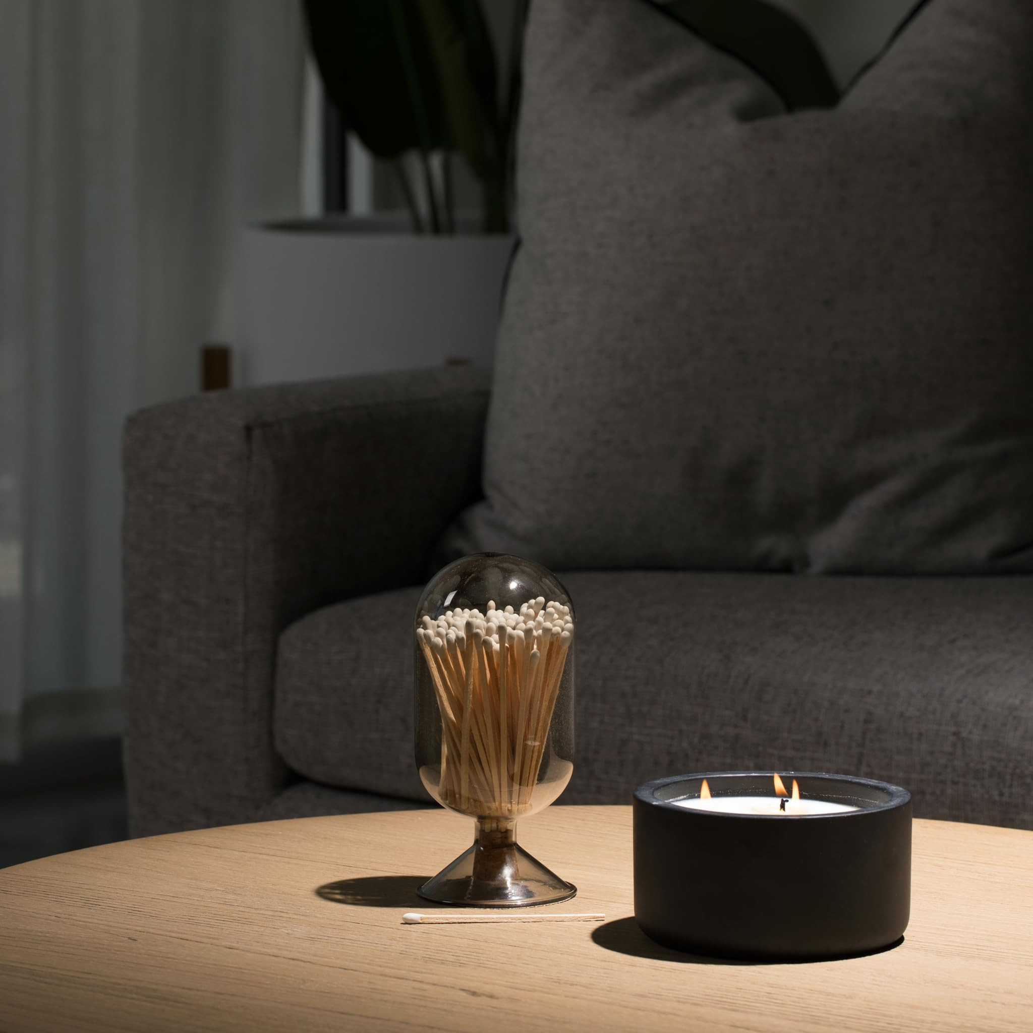 Premium Glass Match Cloche - Matches in a Jar with Striker. Long Matches for Candles, Fireplace. ... | Amazon (US)