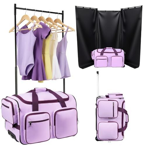 Dance Bag with Garment Rack and Curtain, 23'' Dance Competition Bag with Garment Rack & Wheels, R... | Amazon (US)