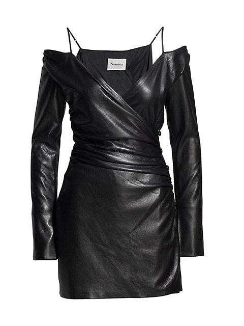 Moha Vegan Leather Wrap Dress | Saks Fifth Avenue