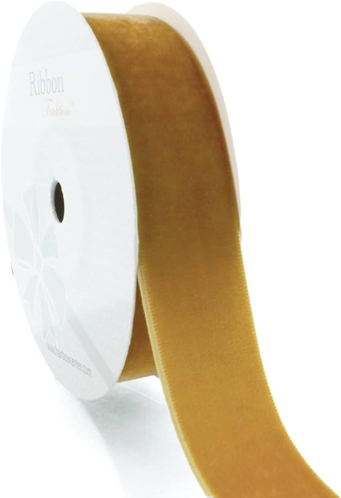 HBC 1" Velvet Ribbon 693 Antique Gold - 25 Yards | Amazon (US)