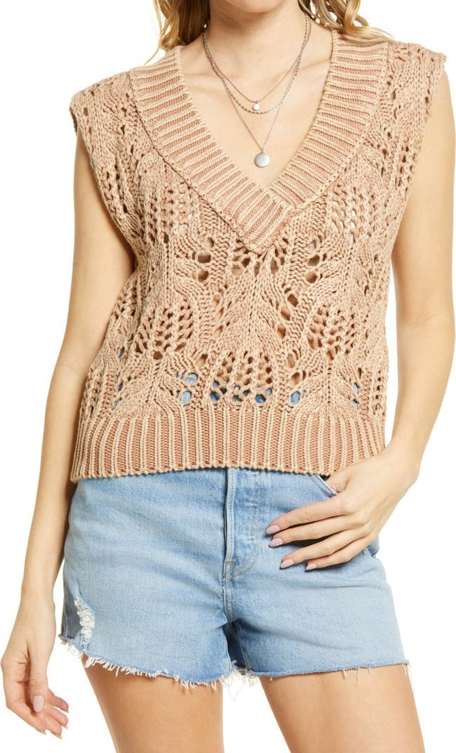 Orchid Pointelle Sweater VestFREE PEOPLE | Nordstrom