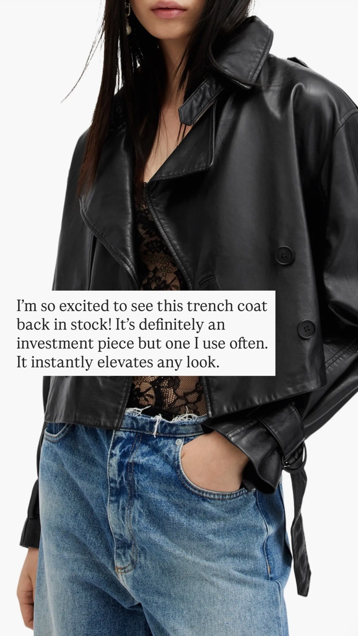 I absolutely love this trench coat! I’ve had for a while now and reach for it often. I’m just shy of 5-7” and wear be size small. #stylinbyaylin #aylin #trenchcoat #leather

#LTKTall #LTKOver40 #LTKSeasonal