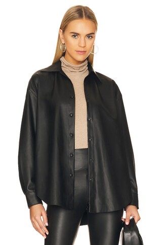 Enza Costa Matte Leather Tunic Shirt in Black from Revolve.com | Revolve Clothing (Global)