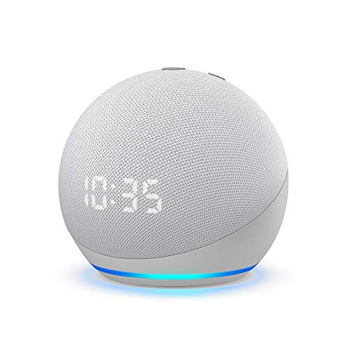 Echo Dot (4th Gen) | Smart speaker with clock and Alexa | Glacier White | Amazon (US)