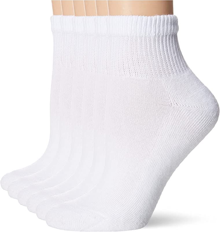 Hanes Ultimate womens 6-pack Ankle athletic socks, White, Shoe Size 5-9 US at Amazon Women’s Cl... | Amazon (US)