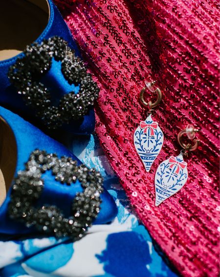 Holiday earrings.  Chinoiserie. Blue & white love.  Bows. Shop Pink & blue finds. 
Use code code Airica-20 to save on earrings. 

#LTKshoecrush #LTKHoliday #LTKstyletip