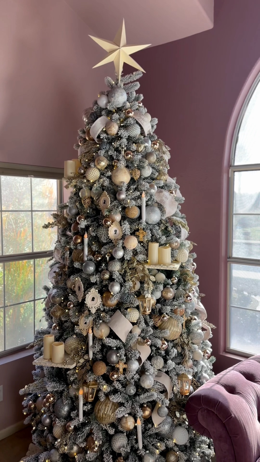 The King Flock is one of the fullest flocked trees I've ever styled. Its sturdy branches easily supported my handmade ornaments and tree shelves while still leaving room for ribbon and extra lights sources.

If you've been looking for a statement tree, it's currently on sale and linked below!  

Never hesitate to grab a tree from the open box clearance, the trees are absolutely gorgeous and good as new. It’s honestly one of the best ways to build out a collection of trees for accents, matching ones for your front door or foyer or for your kids rooms. They’re worth it!

#LTKmomlife #LTKSeasonal #LTKHome