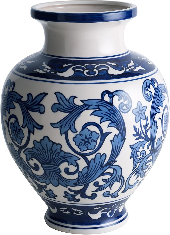 Emenest Cobalt Porcelain Ceramic Vase – Blue & White Vase Table Floor Decorative Centerpiece fo... | Amazon (US)