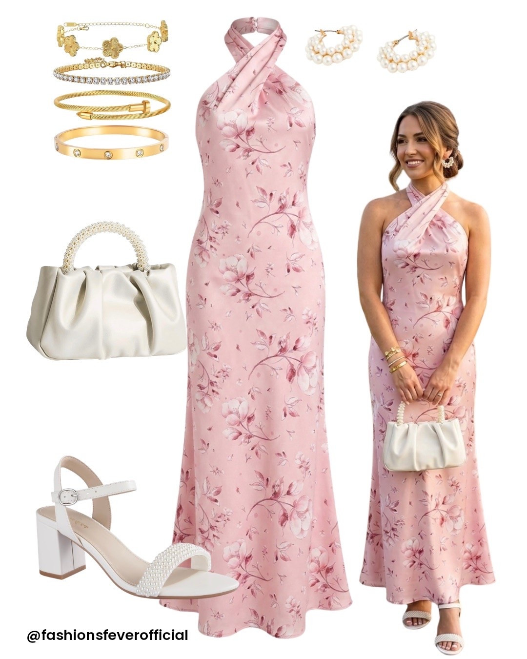 The "wedding guest" code has changed for 2026—here is the new standard.

We’re moving away from the fussy, overly-complicated trends and embracing what actually matters: effortless architecture. This blush floral halter is the blueprint. It’s balanced, it’s breathable, and it avoids that "trying too hard" energy that dominates so many summer ceremonies.
The secret isn’t the dress—it’s the intentionality of the accessories. Mixing high-luster pearls with warm gold textures is the easiest way to elevate a soft palette without cluttering the aesthetic.
Save this for your next RSVP. You’ll thank me when you're the best-dressed guest. 

#SummerWeddingGuest #WeddingGuestStyle #QuietLuxuryStyle #2026FashionTrends #WeddingGuestDress