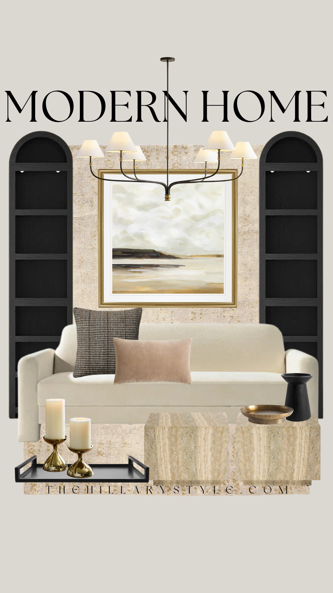 Modern Organic Living Room Inspiration
Transform your space with this warm minimalist living room design featuring Modern Organic textures and Moody Neutrals. This high-end look centers around a cozy cream sofa paired with striking black arched bookcases and natural travertine coffee tables. Incorporating a blend of Quiet Luxury and functional aesthetics, these modern home essentials create a sophisticated yet inviting atmosphere. Perfect for a seasonal home refresh, this curated edit highlights how to style warm minimalist decor with timeless appeal. Wayfair, Pottery Barn, West Elm, Walmart, Joon Loi, Quince. 

 

#LTKSeasonal #LTKHome
