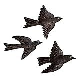 Le Primitif Galleries Haitian Recycled Steel Oil Drum Outdoor Decor, 6.5 by 5-Inch, Three Piece Bird | Amazon (US)