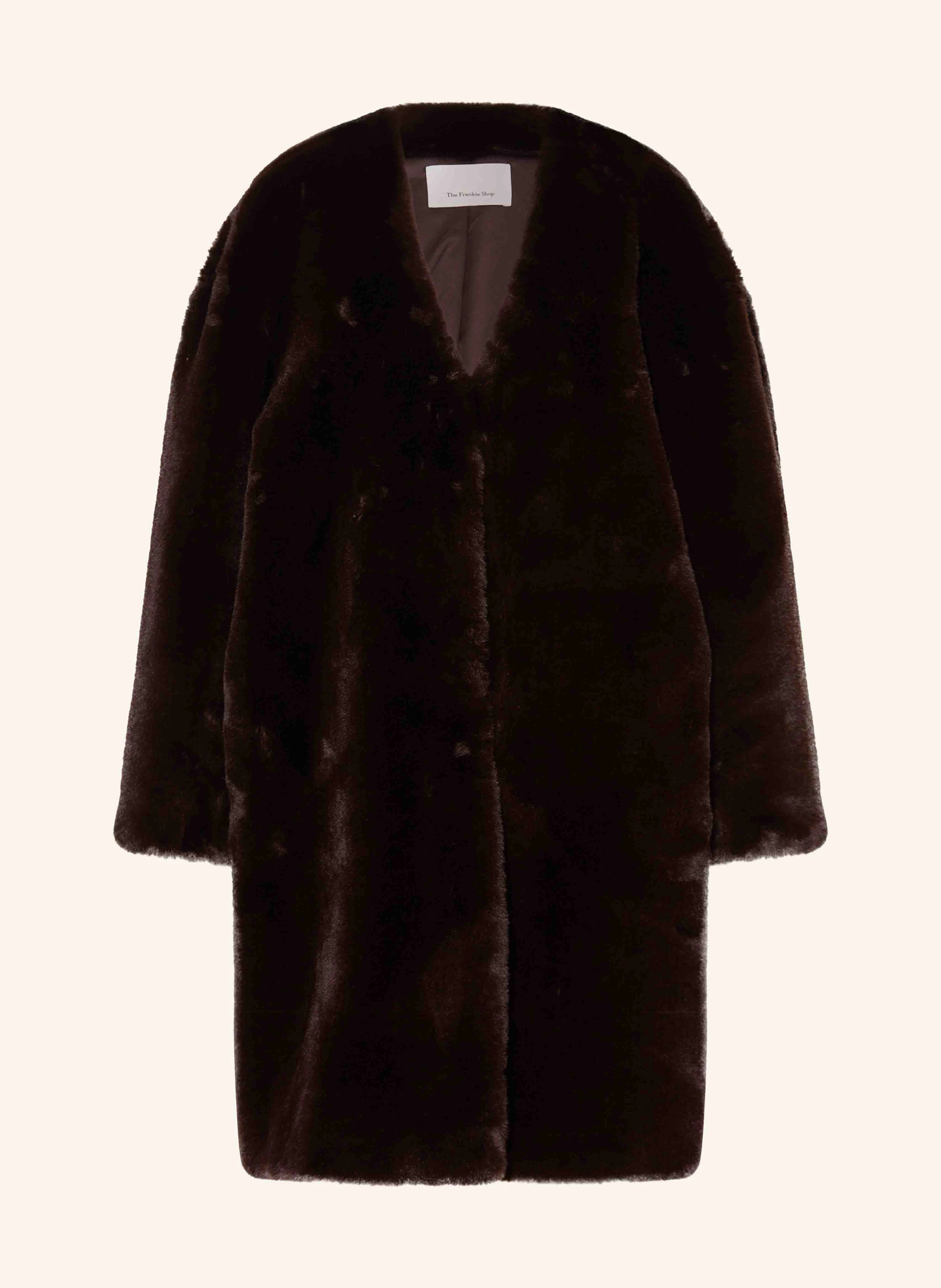 The Frankie Shop Kunstfell-Mantel MATERA in dunkelbraun | Breuninger (DACH)
