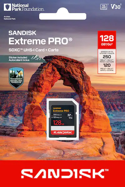 SANDISK - 128GB Extreme PRO SDXC UHS-I Memory Card: National Park Foundation Edition, R/W up to 2... | Best Buy U.S.