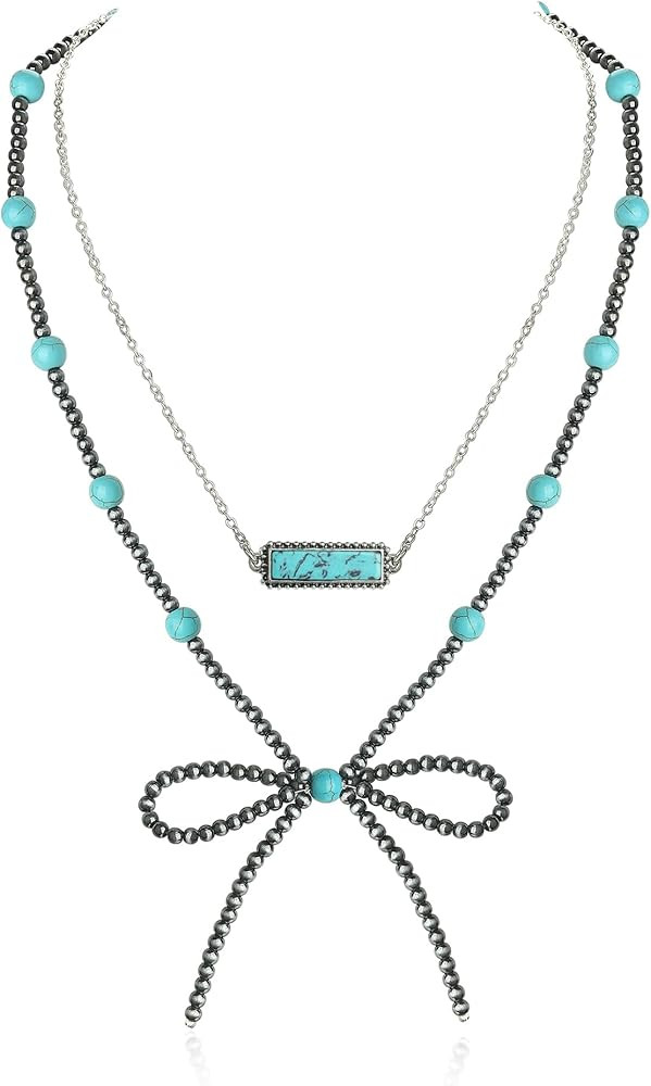 Navajo Pearl Bow Necklace Western Jewelry for Women Cowgirl Turquoise Necklaces Jewelry | Amazon (US)