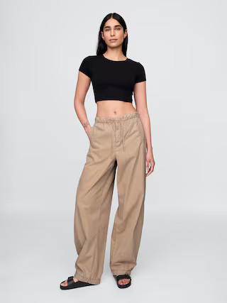 Mid Rise Barrel Parachute Pants | Gap (US)