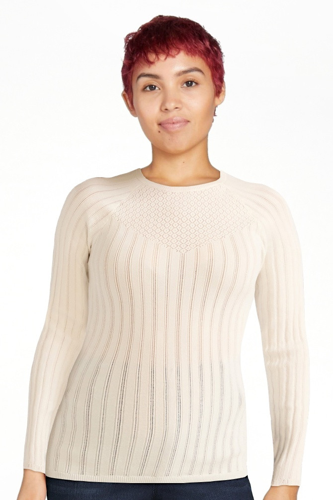 Sofia Jeans Women's Lace Crewneck Sweater with Long Sleeves, Lightweight, Sizes XS-XXL - Walmart.... | Walmart (US)