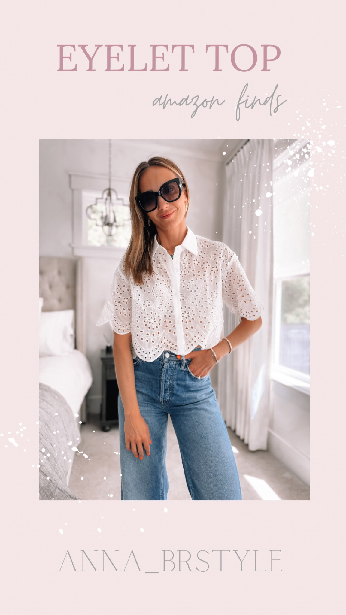 Amazon blouse size xs, boxy cropped for. Semi sheer, great with a layering cami under 