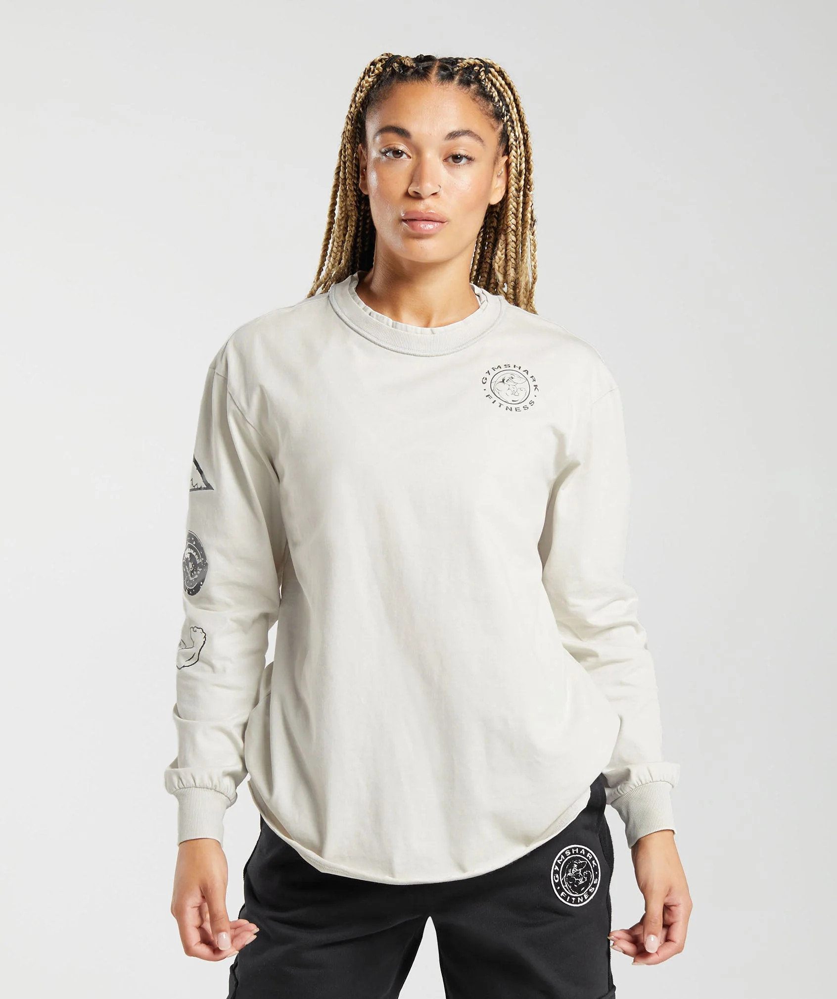 Legacy Washed Long Sleeve Top Metal Grey/Acid Wash | Gymshark US