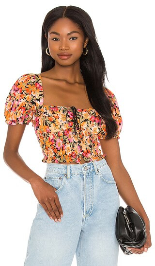 Sylvie Top in Orange | Revolve Clothing (Global)