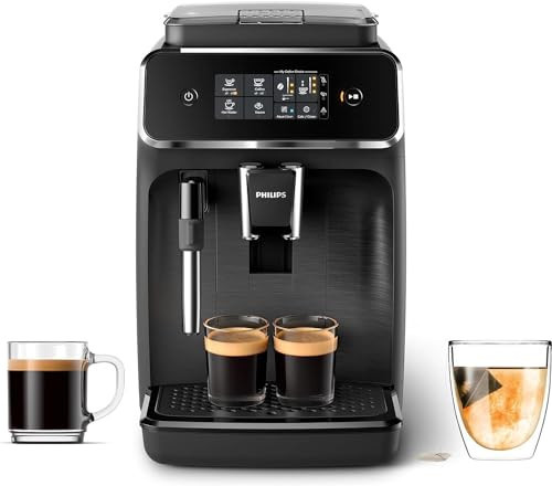 Philips 2200 Series Fully Automatic Espresso Machine, Classic Milk Frother, 2 Coffee Varieties, Intuitive Touch Display, 100% Ceramic Grinder, AquaClean Filter, Aroma Seal, Black (EP2220/14) | Amazon (US)