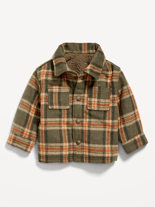Unisex Sherpa-Lined Plaid Shacket for Baby | Old Navy (US)