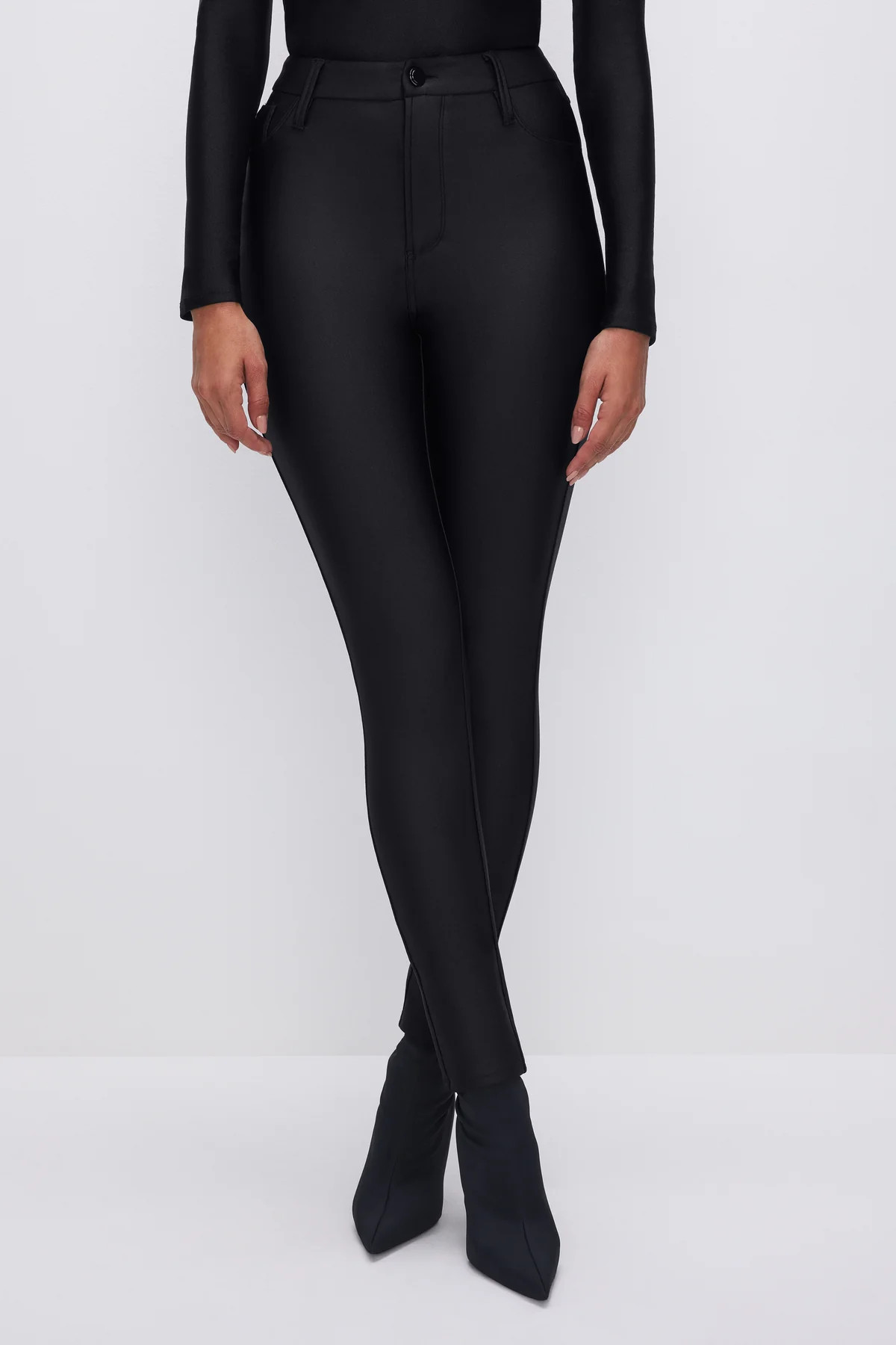 COMPRESSION SHINE GOOD WAIST LEGGINGS | BLACK001 - GOOD AMERICAN | Good American