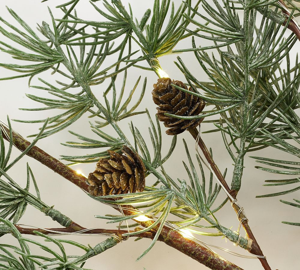 Lit Faux Frosted Pine Branch | Pottery Barn (US)