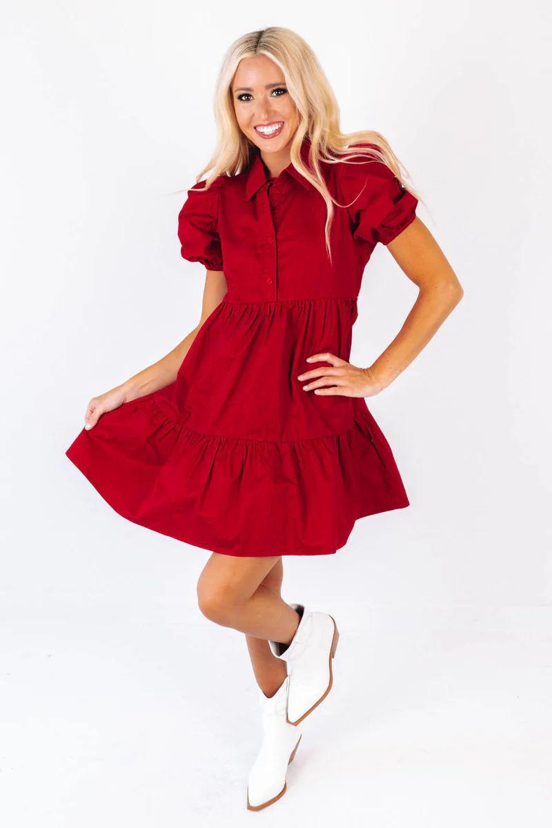 Best Intentions Dress - Maroon | The Impeccable Pig