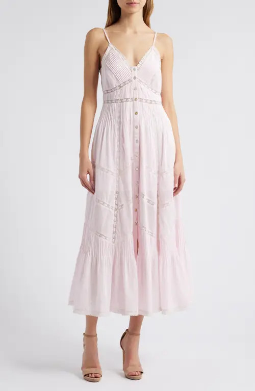 LoveShackFancy Esilda Lace Trim Cotton Dress in Pink at Nordstrom, Size 0 | Nordstrom