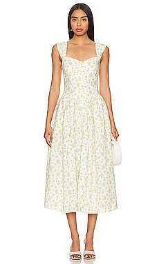 Bardot Malea Midi Dress in Yellow Floral from Revolve.com | Revolve Clothing (Global)
