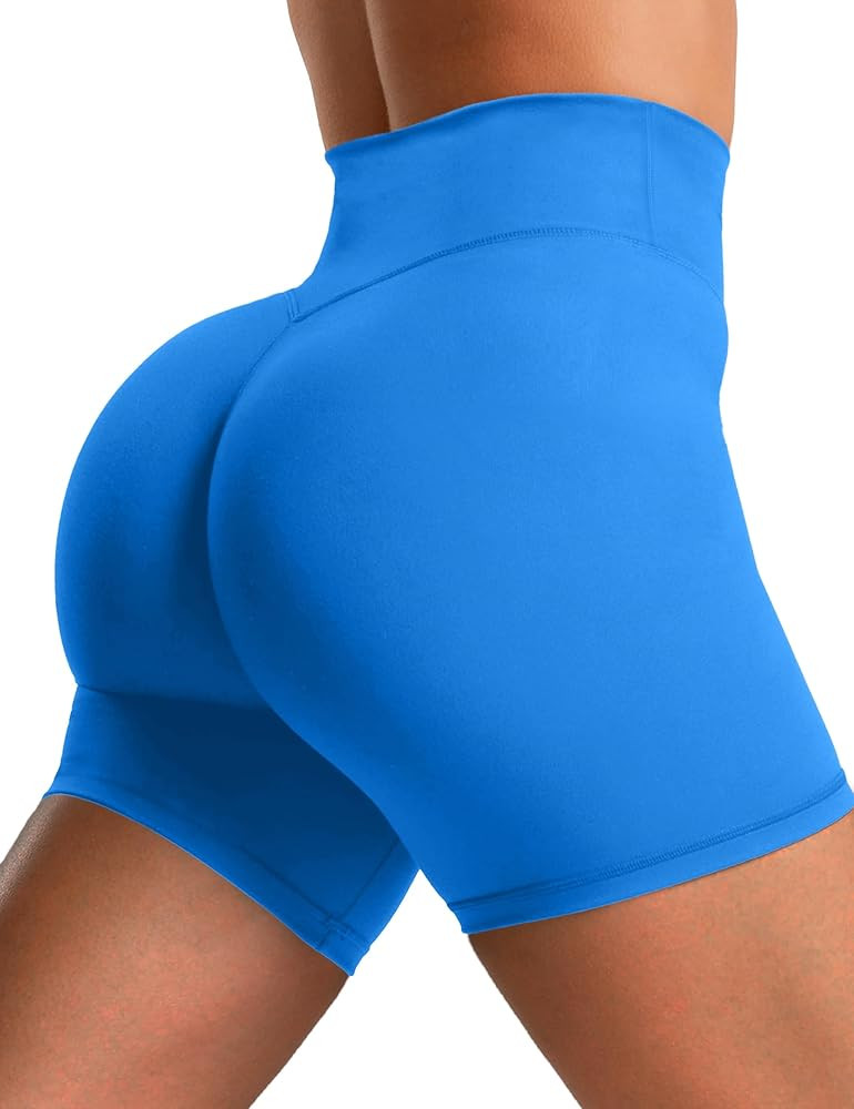 Olmlmt Workout Biker Shorts for Women High Waisted No Front Seam Booty Gym Running Yoga Shorts - ... | Amazon (US)
