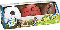 Toysmith Get Outside GO! Pro-Ball Set, Pack of 3 (5-inch soccer ball,6.5-inch football and 5-inch... | Amazon (US)