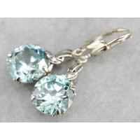 Blue Zircon & Diamond Drop Earrings, Bridal Jewelry, Anniversary Gift, Gemstone Earrings Xmdhkx0Z | Etsy (US)