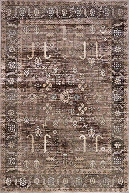 Taupe Redwood Vintage Washable 9' x 12' Area Rug | Rugs USA