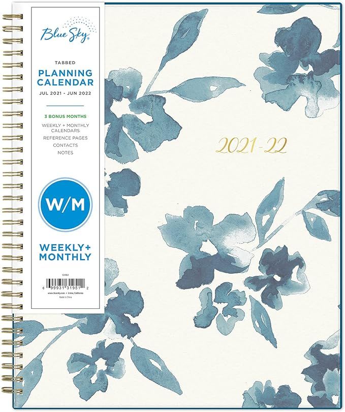 Blue Sky 2021-2022 Academic Year Weekly & Monthly Planner, 8.5" x 11", Frosted Flexible Cover, Wi... | Amazon (US)