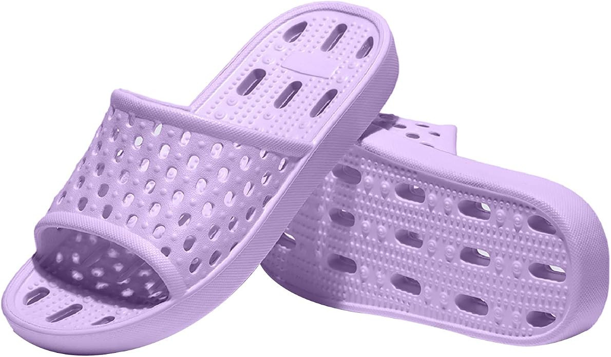 Shower Shoes Women Quick Drying Non Slip College Dorm House Shower Sandals with Holes | Amazon (US)