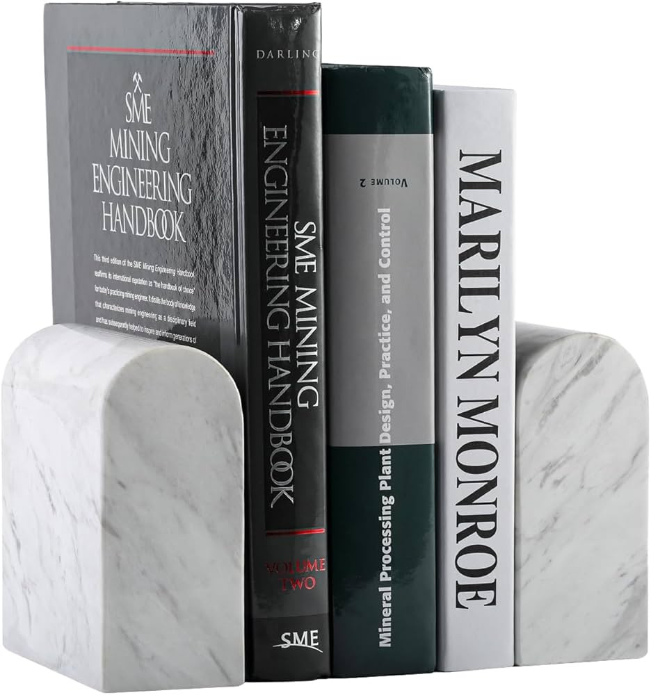 Koville Greek Natural Marble Bookends for Shelves, Book Ends for Heavy Books, 13LBS Ultra Heavy D... | Amazon (US)