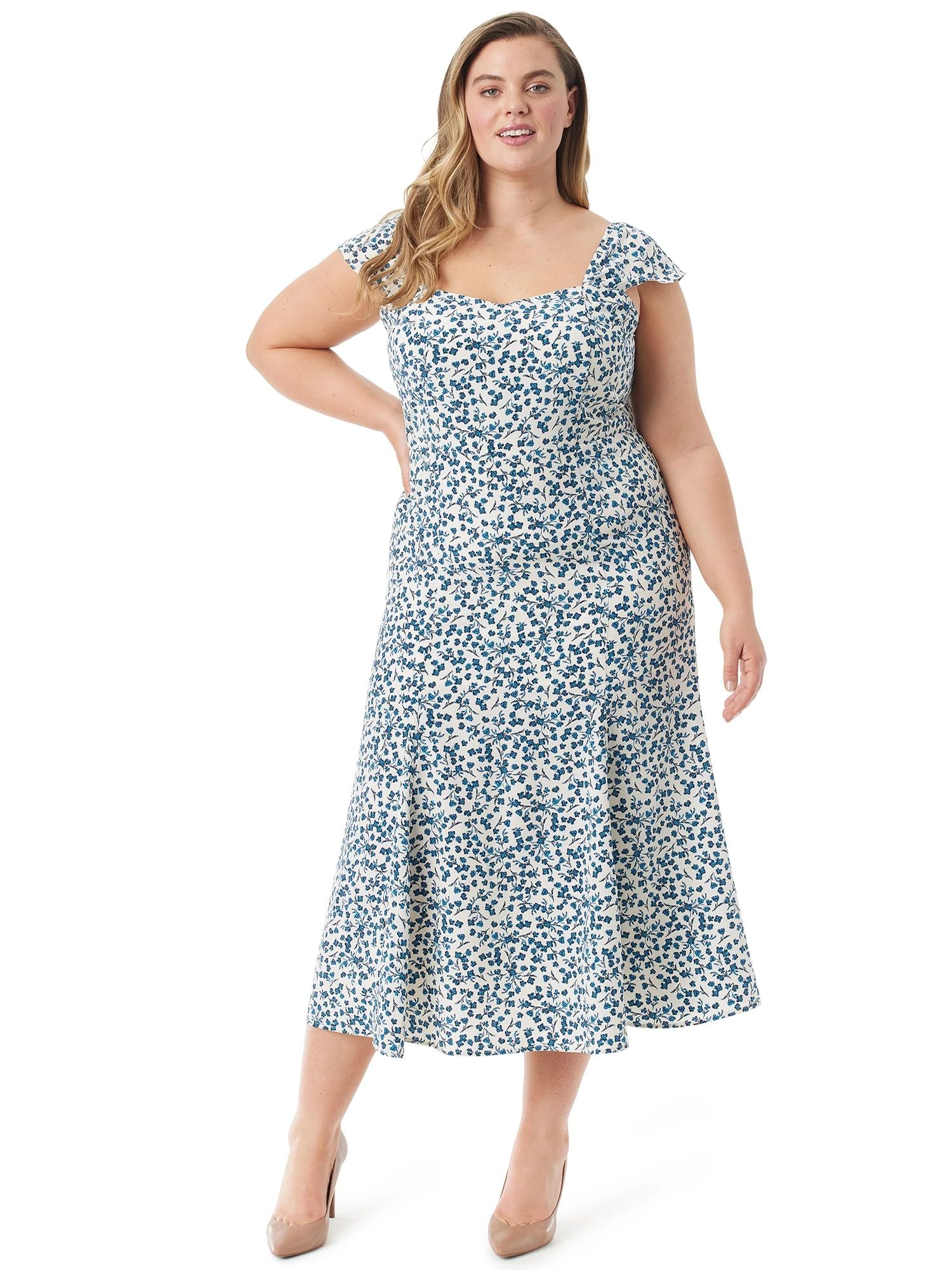 Jessica Simpson Women's Flare Dress, Sizes 1X-4X | Walmart (US)