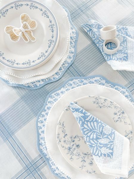 Just love these beautiful blue and white melamine plates, and blue and white tablecloth from target 🩵🤍 

{New ✨ Target Spring Home Decor 🤍

{target home decor, target finds target spring target  blue scalloped plates scalloped placemats charcuterie, board, blue and white decor, blue and white melamine plates, Easter, bunny, mugs, Easter basket, blue table runner, glassware, hydrangea,, serving platter, white napkin, rings, cloth, napkins, blue and white decor, scalloped decor, white scalloped bowl target home target finds gratefullyjenna} #LTKxTarget

#LTKhome