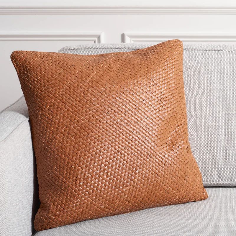 Battaglia Leather/Suede Throw Pillow | Wayfair North America