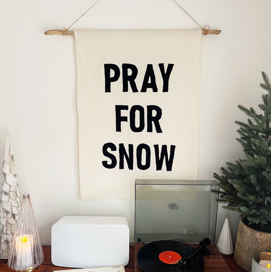 Pray for Snow Wall Hanging Banner Handmade Tapestry on Heavy - Etsy | Etsy (US)