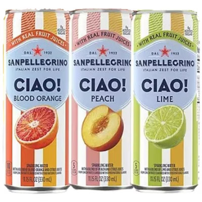 SanPellegrino CIAO! Variety Pack - Blood Orange, Lime & Peach (Pack of 18) | Target