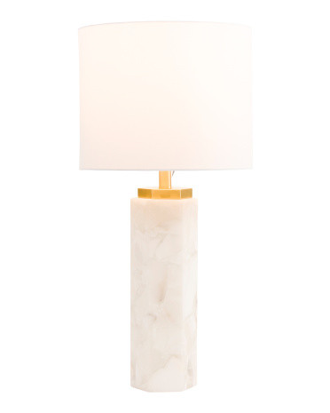 30in Nighlight Alabaster Hexagon Table Lamp | TJ Maxx