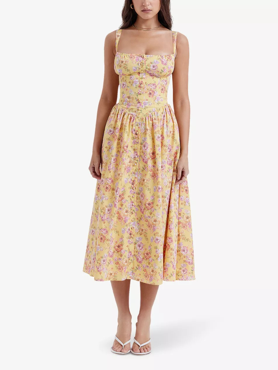 Tatiana floral-print cotton-blend midi dress | Selfridges