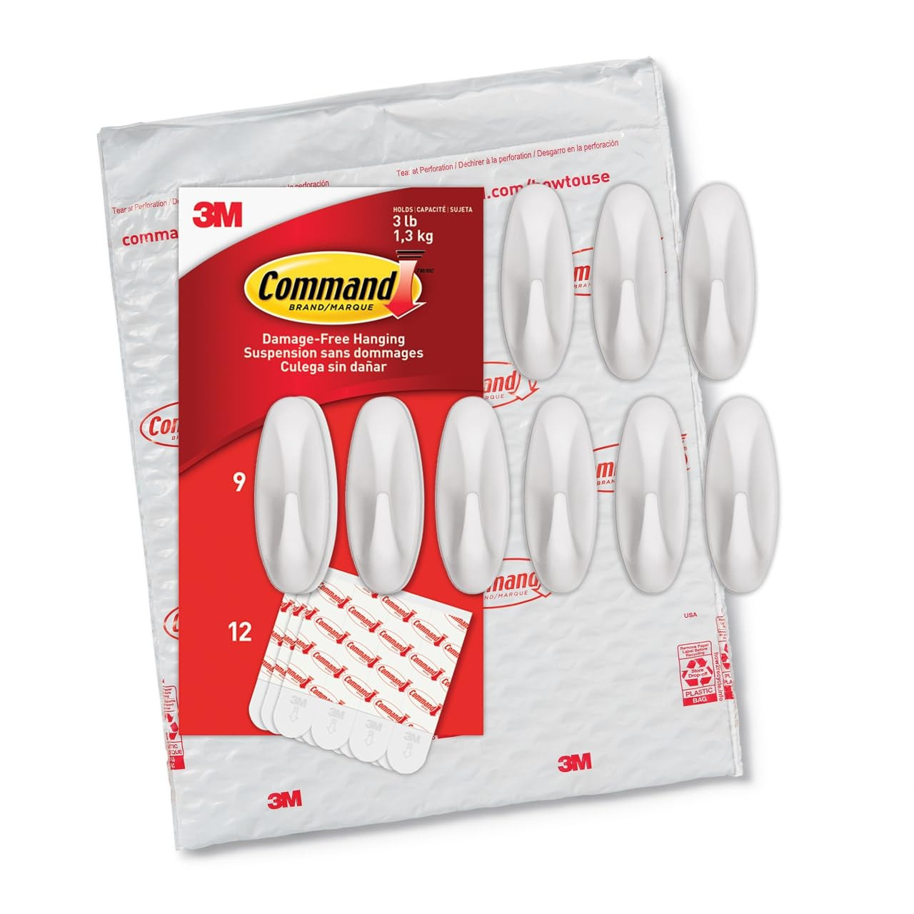 Command Medium Designer Hooks, Damage Free Hanging Wall Hooks with Adhesive Strips, No Tools Wall... | Amazon (US)
