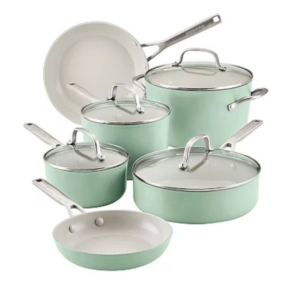 These non-stick pans are amazing! Truly nothing sticks, which makes for an easy cleanup! The color is so pretty!

#LTKwedding #LTKMostLoved #LTKGiftGuide
