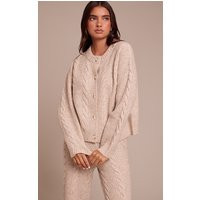 Stone Cable Knit Button Through Cardigan Sweater | PrettyLittleThing US